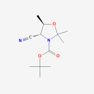 molecular formula C12H20N2O3 B8262606 tert-Butyl (4R,5R)-4-cyano-2,2,5-trimethyloxazolidine-3-carboxylate 