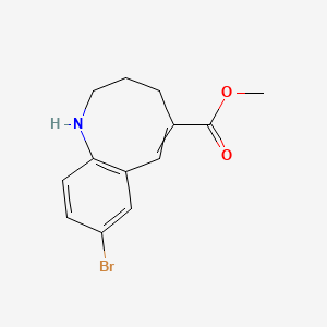 molecular formula C13H14BrNO2 B8262836 Methyl 8-bromo-1,2,3,4-tetrahydro-1-benzazocine-5-carboxylate 