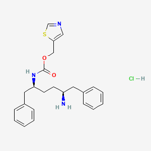molecular formula C23H28ClN3O2S B8263403 Thiazol-5-ylmethyl ((2S,5S)-5-amino-1,6-diphenylhexan-2-yl)carbamate hydrochloride 