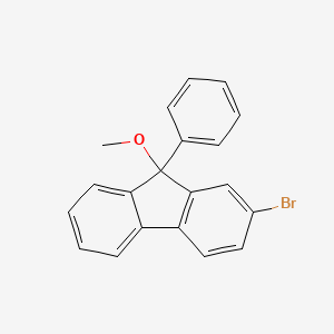 molecular formula C20H15BrO B8263405 2-Bromo-9-methoxy-9-phenyl-9H-fluorene 