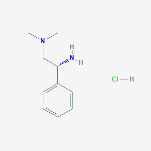 molecular formula C10H17ClN2 B8263563 (R)-N1,N1-Dimethyl-2-phenylethane-1,2-diamine hydrochloride 