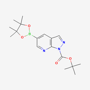 molecular formula C17H24BN3O4 B8263569 tert-Butyl 5-(4,4,5,5-tetramethyl-1,3,2-dioxaborolan-2-yl)-1H-pyrazolo[3,4-b]pyridine-1-carboxylate 