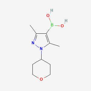 molecular formula C10H17BN2O3 B8263592 [3,5-Dimethyl-1-(oxan-4-yl)pyrazol-4-yl]boronic acid 