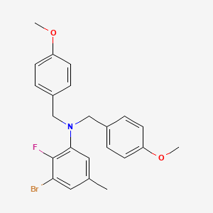 molecular formula C23H23BrFNO2 B8263885 N-(3-Bromo-2-fluoro-5-methylphenyl)-4-methoxy-N-[(4-methoxyphenyl)methyl]benzenemethanamine 