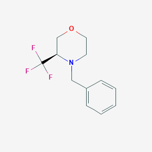 molecular formula C12H14F3NO B8263955 (3R)-4-benzyl-3-(trifluoromethyl)morpholine 