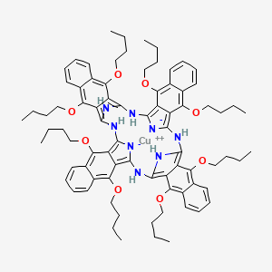 molecular formula C80H94CuN8O8 B8264224 Copper;5,12,18,25,31,38,44,51-octabutoxy-2,15,28,41,54,56-hexaza-53,55-diazanidatridecacyclo[40.10.1.13,14.116,27.129,40.04,13.06,11.017,26.019,24.030,39.032,37.043,52.045,50]hexapentaconta-1(52),3,5,7,9,11,13,16,18,20,22,24,26,29,31,33,35,37,39,42,44,46,48,50-tetracosaene 