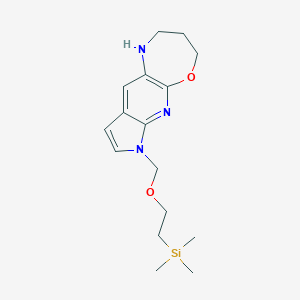 molecular formula C16H25N3O2Si B8264292 Trimethyl-[2-(14-oxa-2,4,10-triazatricyclo[7.5.0.0(3)]tetradeca-1,3(7),5,8-tetraen-4-ylmethoxy)ethyl]silane 