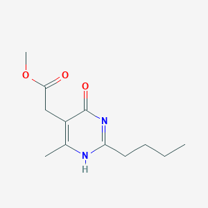 molecular formula C12H18N2O3 B8264310 methyl 2-(2-butyl-6-methyl-4-oxo-1H-pyrimidin-5-yl)acetate 