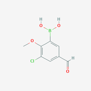2-Methoxy-3-chloro-5-formylphenylboronic acid