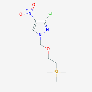 molecular formula C9H16ClN3O3Si B8264449 3-Chloro-4-nitro-1-((2-(trimethylsilyl)ethoxy)methyl)-1H-pyrazole 