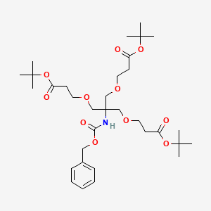 molecular formula C33H53NO11 B8264460 [2-[2-(tert-Butoxycarbonyl)ethoxy]-1,1-bis[2-(tert-butoxycarbonyl)ethoxymethyl]ethyl]carbamic acid benzyl ester 