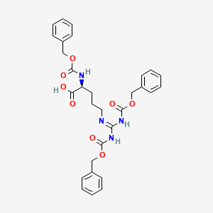 molecular formula C30H32N4O8 B8264497 (2S)-5-[bis(phenylmethoxycarbonylamino)methylideneamino]-2-(phenylmethoxycarbonylamino)pentanoic acid 