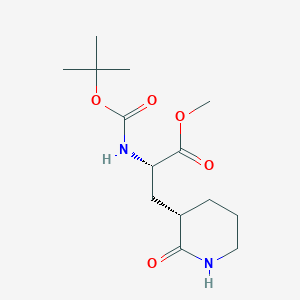 molecular formula C14H24N2O5 B8264505 (S)-Methyl 2-((tert-butoxycarbonyl)amino)-3-((S)-2-oxopiperidin-3-yl)propanoate 