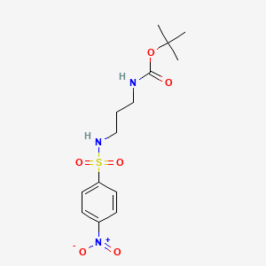 molecular formula C14H21N3O6S B8264752 Tert-butyl N-[3-(4-nitrobenzenesulfonamido)propyl]carbamate 