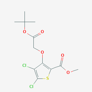 molecular formula C12H14Cl2O5S B8265396 Methyl 3-(2-(tert-butoxy)-2-oxoethoxy)-4,5-dichlorothiophene-2-carboxylate 