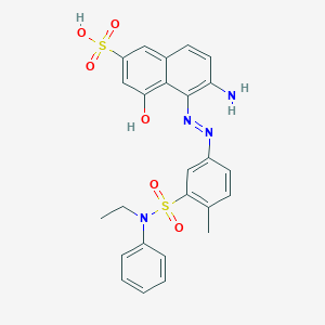 molecular formula C25H24N4O6S2 B082655 6-Amino-5-[[3-[(ethylphenylamino)sulphonyl]-4-methylphenyl]azo]-4-hydroxynaphthalene-2-sulphonic acid CAS No. 12217-35-5