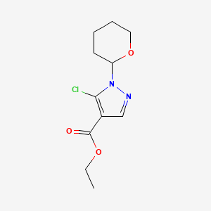 molecular formula C11H15ClN2O3 B8265648 Ethyl 5-chloro-1-(tetrahydro-2H-pyran-2-YL)-1H-pyrazole-4-carboxylate 