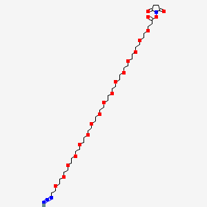 molecular formula C39H73N4O20+ B8265999 N3-PEG16-CH2CH2COONHS Ester 