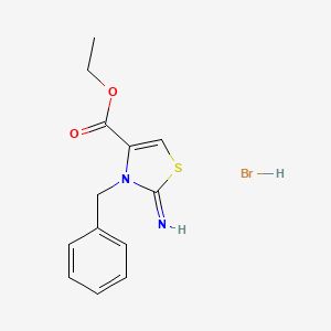 molecular formula C13H15BrN2O2S B8266062 Ethyl 3-benzyl-2-imino-1,3-thiazole-4-carboxylate;hydrobromide 