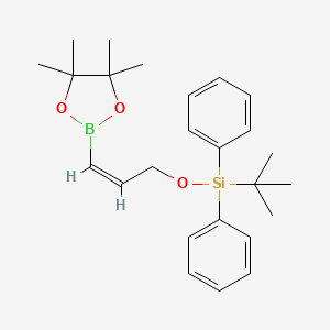 molecular formula C25H35BO3Si B8266193 t-Butyldiphenyl{[(2Z)-3-(4,4,5,5-tetramethyl-1,3,2-dioxaborolan-2-yl)prop-2-en-1-yl]oxy}silane 