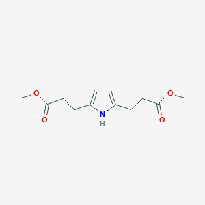 molecular formula C12H17NO4 B8266279 methyl 3-[5-(3-methoxy-3-oxopropyl)-1H-pyrrol-2-yl]propanoate 