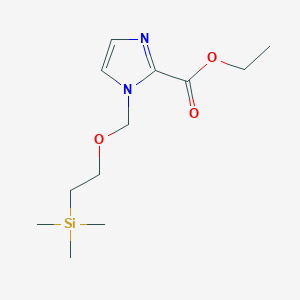 molecular formula C12H22N2O3Si B8266298 ethyl 1-((2-(trimethylsilyl)ethoxy)methyl)-1H-imidazole-2-carboxylate 