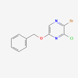 molecular formula C11H8BrClN2O B8266333 5-(Benzyloxy)-2-bromo-3-chloropyrazine 