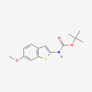 molecular formula C14H17NO3S B8266617 tert-butyl N-(6-methoxy-1-benzothiophen-2-yl)carbamate 