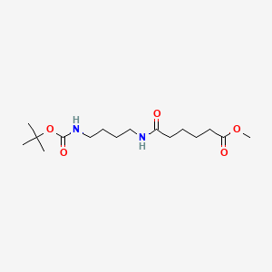 molecular formula C16H30N2O5 B8266655 Methyl 6-((4-((tert-butoxycarbonyl)amino)butyl)amino)-6-oxohexanoate 