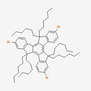 2,7,12-Tribromo-5,5,10,10,15,15-hexahexyl-10,15-dihydro-5H-tribenzo[a,f,k]trindene