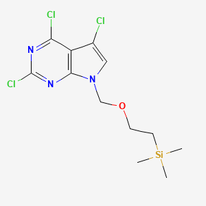 molecular formula C12H16Cl3N3OSi B8266757 2,4,5-trichloro-7-((2-(trimethylsilyl)ethoxy)methyl)-7H-pyrrolo[2,3-d]pyrimidine 