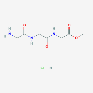 molecular formula C7H14ClN3O4 B8266763 Methyl 2-[[2-[(2-aminoacetyl)amino]acetyl]amino]acetate;hydrochloride 