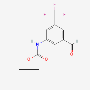 molecular formula C13H14F3NO3 B8266802 tert-Butyl (3-formyl-5-(trifluoromethyl)phenyl)carbamate 