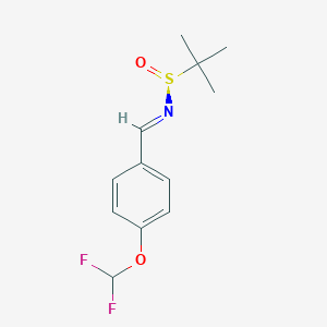 molecular formula C12H15F2NO2S B8266969 (NE,S)-N-[[4-(difluoromethoxy)phenyl]methylidene]-2-methylpropane-2-sulfinamide 