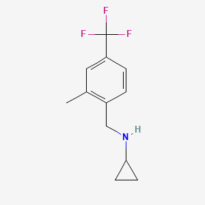 molecular formula C12H14F3N B8267162 N-Cyclopropyl-2-methyl-4-(trifluoromethyl)benzenemethanamine 