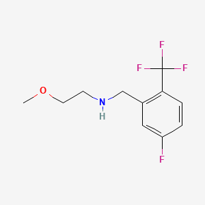 molecular formula C11H13F4NO B8267456 N-(5-Fluoro-2-(trifluoromethyl)benzyl)-2-methoxyethanamine 