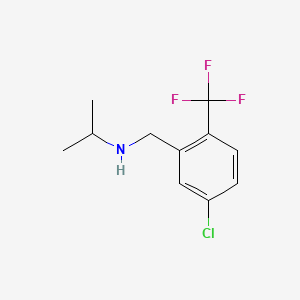 molecular formula C11H13ClF3N B8267484 N-(5-Chloro-2-(trifluoromethyl)benzyl)propan-2-amine 