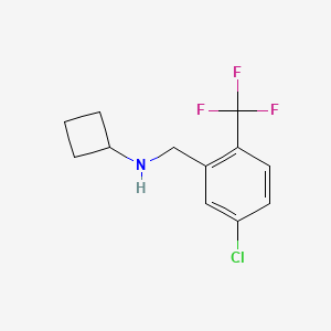 molecular formula C12H13ClF3N B8267497 N-(5-Chloro-2-(trifluoromethyl)benzyl)cyclobutanamine 