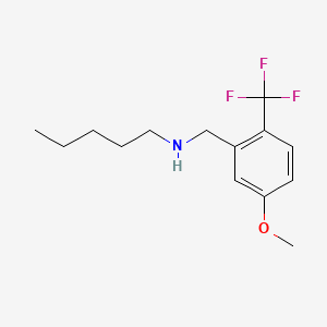 molecular formula C14H20F3NO B8267554 N-(5-Methoxy-2-(trifluoromethyl)benzyl)pentan-1-amine 