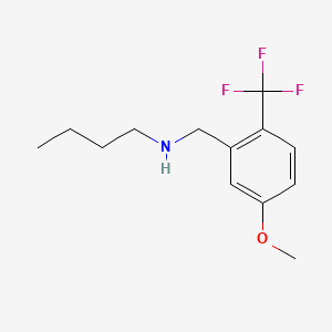 molecular formula C13H18F3NO B8267559 N-(5-Methoxy-2-(trifluoromethyl)benzyl)butan-1-amine 