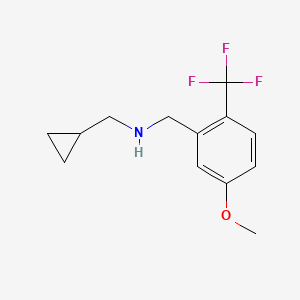 molecular formula C13H16F3NO B8267582 1-Cyclopropyl-N-(5-methoxy-2-(trifluoromethyl)benzyl)methanamine 