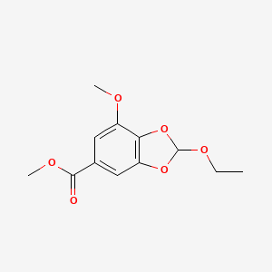 molecular formula C12H14O6 B8268410 Methyl 2-ethoxy-7-methoxybenzo[d][1,3]dioxole-5-carboxylate 