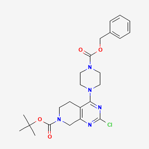 molecular formula C24H30ClN5O4 B8268656 tert-Butyl 4-(4-((benzyloxy)carbonyl)piperazin-1-yl)-2-chloro-5,8-dihydropyrido[3,4-d]pyrimidine-7(6H)-carboxylate 
