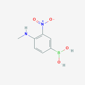 molecular formula C7H9BN2O4 B8269448 (4-(Methylamino)-3-nitrophenyl)boronic acid 
