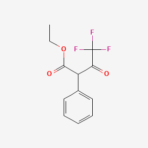 molecular formula C12H11F3O3 B8269459 Ethyl 2-trifluoroacetyl-2-phenylacetate 