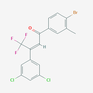 molecular formula C17H10BrCl2F3O B8269473 1-(4-Bromo-3-methylphenyl)-3-(3,5-dichlorophenyl)-4,4,4-trifluorobut-2-en-1-one 