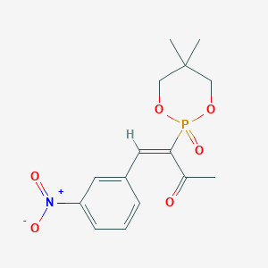 molecular formula C15H18NO6P B8269509 3-(5,5-Dimethyl-2-oxido-1,3,2-dioxaphosphinan-2-yl)-4-(3-nitrophenyl)but-3-en-2-one 
