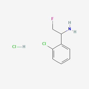 molecular formula C8H10Cl2FN B8269513 1-(2-Chlorophenyl)-2-fluoroethan-1-amine hydrochloride 