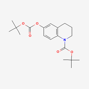 molecular formula C19H27NO5 B8269518 tert-Butyl 6-((tert-butoxycarbonyl)oxy)-3,4-dihydroquinoline-1(2H)-carboxylate 