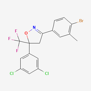 molecular formula C17H11BrCl2F3NO B8269535 3-(4-Bromo-3-methylphenyl)-5-(3,5-dichlorophenyl)-5-trifluoromethyl-4,5-dihydroisoxazole 